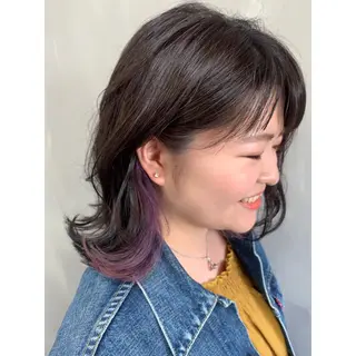 ミディアム カラー 艶髪・酸性ストレート フリツのヘアスタイル