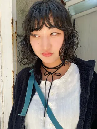 ミディアム パーマ レイヤーカット/ パーマ/鎌田実奈歩のヘアスタイル