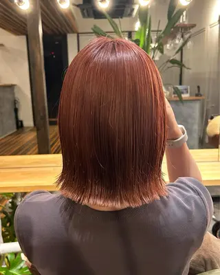 ミディアム カラー ボブレイヤー募集中 出島　凜平のヘアスタイル