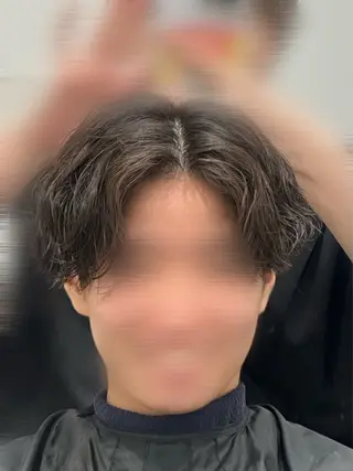 ショート パーマ メンズ 曲がる縮毛矯正/メン ズカット髪質改善のヘアスタイル