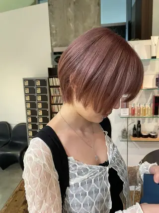 ショート カラー 🪿透明感/艶カラー ﾜﾀﾅﾍﾞｱｵｲのヘアスタイル
