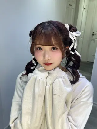 ヘアアレンジ 🇰🇷韓国レイヤー 多幸感メイク🤍のヘアスタイル