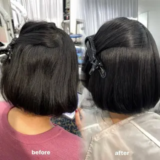 ミディアム パーマ 透明感カラー 💞みどりのヘアスタイル