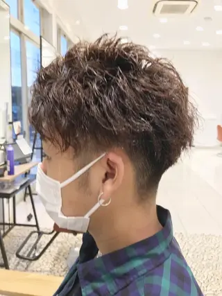 ショート パーマ メンズ 中野 克也のヘアスタイル