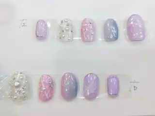 ネイル はばすみれ🎀ﾈｲﾙ 光ﾌｪｲｼｬﾙ ﾍｱのネイルデザイン