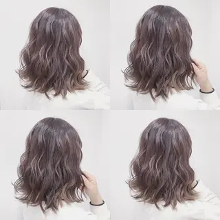 ミディアム カラー ヘアアレンジ TAKUMAブリーチ /切りっぱなし🪽のヘアスタイル