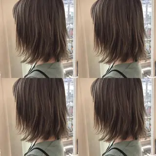 ミディアム カラー 小栗 麻衣のヘアスタイル