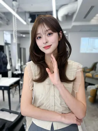 セミロング なつき🎀韓国 styleのヘアスタイル