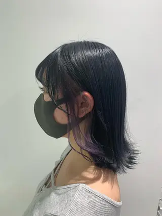 セミロング カラー パーマ ヘアアレンジ ネイル マツエク・マツパ 韓国風ベージュ🤎 赤みなし🌿横浜🤎のヘアスタイル