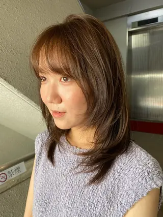 ミディアム カラー ナチュラルヘア🫧 ナナミのヘアスタイル