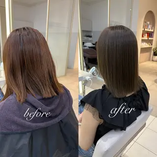 ミディアム 𝐑𝐞𝐨/透明感 𝐜𝐨𝐥𝐨𝐫のヘアスタイル