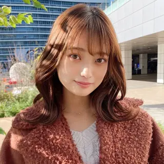 ミディアム カラー モテ髪×トレンド💕 小顔レイヤー 金井のヘアスタイル
