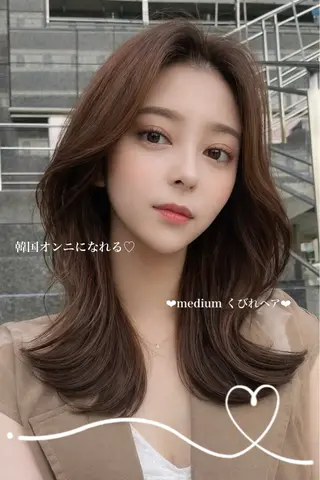 ミディアム ♡Aira♡lond /グレージュ/縮毛のヘアスタイル