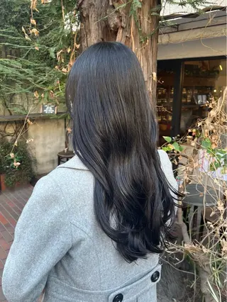 ロング カラー うる艶カラー× ハイトーン/miuのヘアスタイル