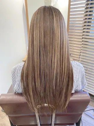 ロング カラー ハイライト⭐️上野 高広のヘアスタイル