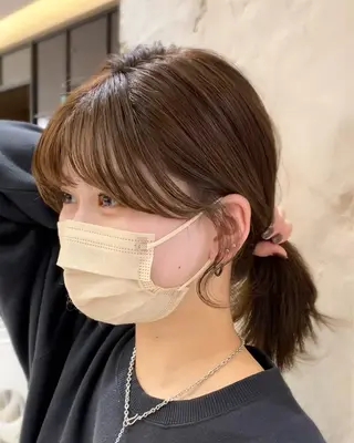 ミディアム 顔まわりカット🌟 くびれヘア/寺門遥輝のヘアスタイル