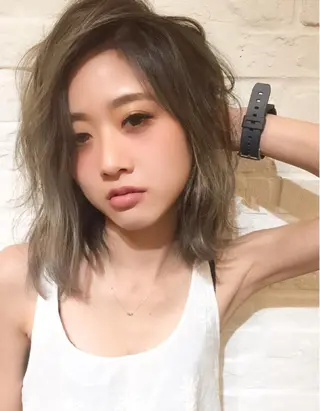 ミディアム カラー ヘアアレンジ salonF 🔸hamaのマツエク・マツパデザイン