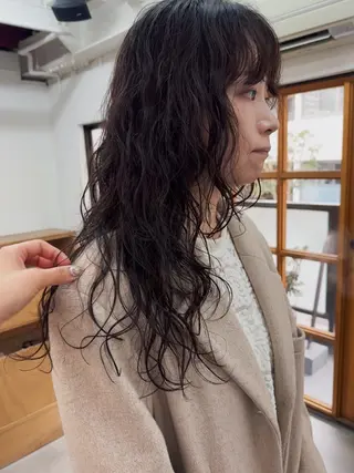 ロング パーマ ヘアアレンジ ニュアンスヘア🌔 nanakoのヘアスタイル