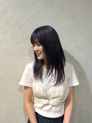 ロング カラー 西尾 愛のヘアスタイル