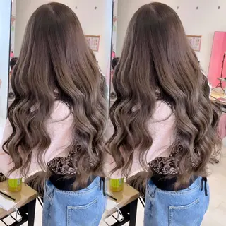 ロング カラー 韓国風ハッシュカット 似合わせレイヤー池袋のヘアスタイル