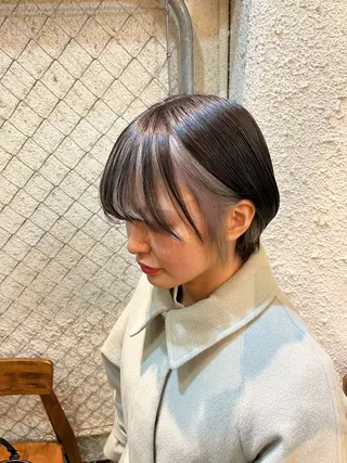ショート カラー ヘアアレンジ ボブ×艶カラー 特化・リクト💥のヘアスタイル