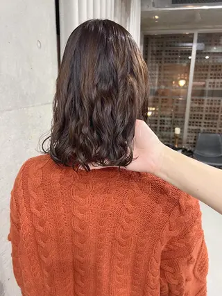 ミディアム パーマ ボブパーマコテ巻き風 パーマNo1深江秀平のヘアスタイル