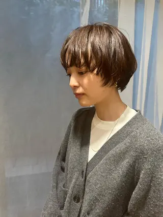 ショート 大人可愛い♡コテ巻き パーマ🌼杉田 萌恵のヘアスタイル