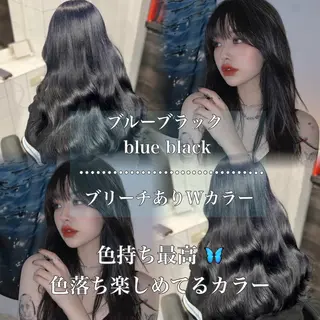 ロング カラー パーマ ヘアアレンジ 透明感ブリーチカラー 🌈TOMOHIROのヘアスタイル