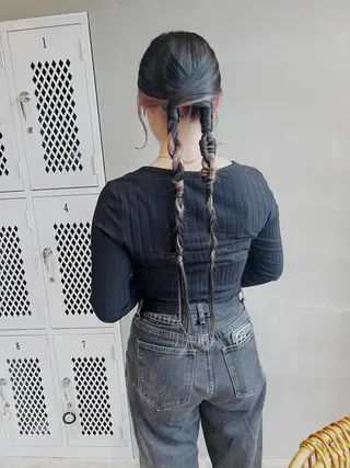 ロング カラー ヘアアレンジ ホリバ ユカのヘアスタイル