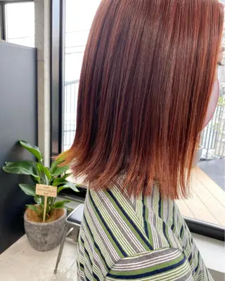 ミディアム カラー パーマ OVER→三軒茶屋 /縮毛矯正・髪質改善のヘアスタイル