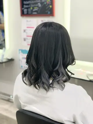 セミロング カラー ヘアアレンジ RAIA💎ケア ブリーチ&パーマ💎のヘアスタイル