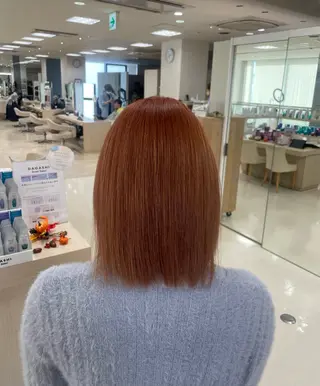 セミロング カラー シャドウパーマ／骨格 矯正カット　トモキのヘアスタイル