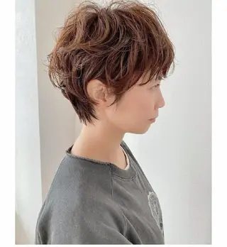 ショート カラー パーマ LOOP 佐藤のヘアスタイル