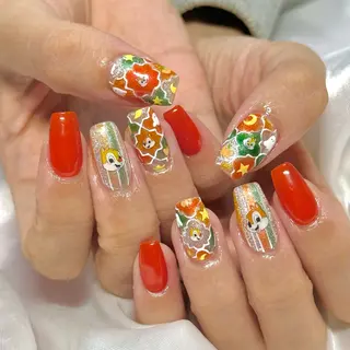 ネイル 【OKIKA】 らん🦖🌈🧡のマツエク・マツパデザイン