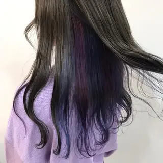 ロング カラー 馴染ませNo.1🧃 エクステ・アレンジのヘアスタイル