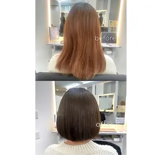 ミディアム カラー 骨格/顔型/伏見/ 佐藤 里菜のヘアスタイル