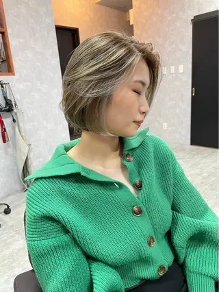 ショート カラー シールドヘアー/那覇 /縮毛矯正/ブリーチのヘアスタイル