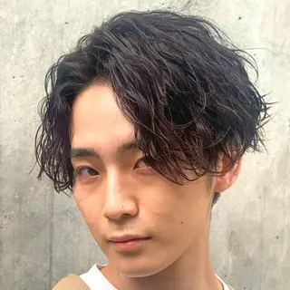 ミディアム パーマ ヘアアレンジ メンズ fifth 石川 凪のヘアスタイル