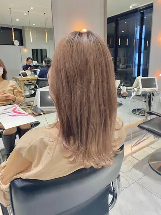 セミロング カラー ヘアアレンジ 赤み消しグレージュ 🫒ｒｅｏｎのヘアスタイル