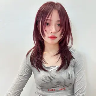セミロング 原宿/韓国レイヤー ボブ/顔周りYasuのヘアスタイル