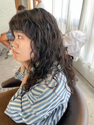 ロング パーマ ∮フェードスタイル∮ 加藤嘉陛のヘアスタイル