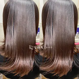 セミロング カラー しみず さきのヘアスタイル