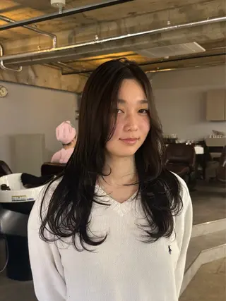 ロング カラー 髪質改善/縮毛矯正/ 超高濃度水素ケアのヘアスタイル