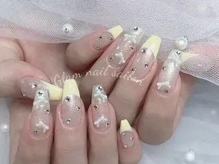 ネイル エツメ💅 長さだし🎀デザインのネイルデザイン