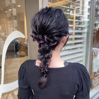 セミロング ヘアアレンジ ツカハラ　リリカ 👒柔らかカラー👒のヘアスタイル