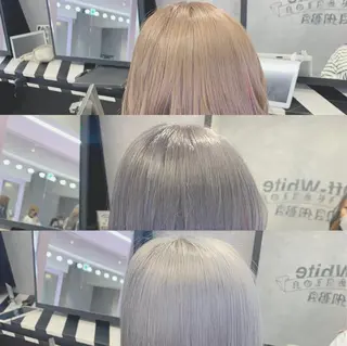 セミロング ブリーチ&エクステ 🥀ケアカラー特化のヘアスタイル
