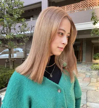 セミロング カラー ハイトーン/デザイン hirokiのヘアスタイル