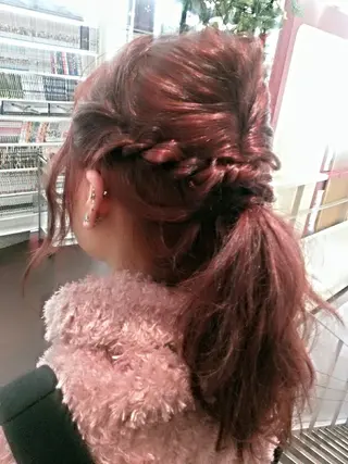 ミディアム カラー ヘアアレンジ 植田 /エクステ /ブリーチ/髪質改善のヘアスタイル