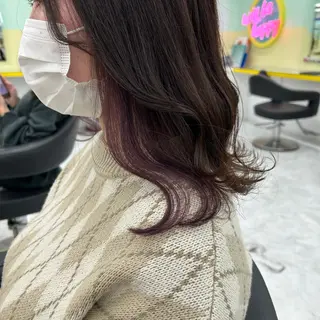 セミロング カラー ヘアアレンジ mai🍑暖色カラー /レイヤー💖のヘアスタイル