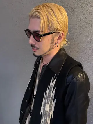 ショート 山影✨バレイヤージュ ハイライト✨メンズ◎のヘアスタイル